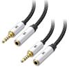 imageCable Matters 2Pack Headset Extension Cable  6ft TRRS with Mic Support 35mm Extension Cable Gaming Headset Extended Cord BlackBlack
