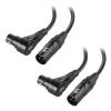 imageCable Matters 2Pack Right Angle XLR Cable Short XLR Microphone Cable  1ft OxygenFree Copper OFC Microphone Right Angle Cord Mic Cord Black3ft