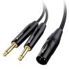 imageCable Matters Dual 14 Inch to XLR Stereo Audio Splitter Cable 33 ft  1m XLR to 635mm Splitter Adapter in Black66 Feet