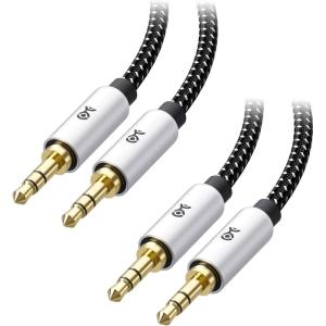 imageCable Matters 2Pack 35mm Audio Cable  6ft 35mm AuxiliaryAux Cord Male to Male 35 mm Audio Cable Headphone Cord  6 Feet  18 Meters6 ft