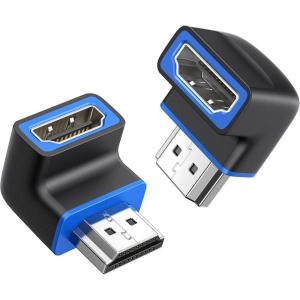 imageCable Matters 2Pack 48Gbps 8K Right Angle HDMI 21 Adapter with HDR Supports 8K60Hz  4K240Hz 90 Degree HDMI Adapter Male to Female Black