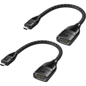 imageCable Matters 2Pack 8K60Hz  4K240Hz Micro HDMI to HDMI Adapter  6 Inches with HDMI21 ampamp HDR Support for Raspberry Pi 4 RPI4 Raspberry Pi 5 RPI5