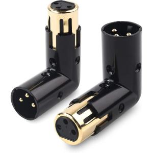 imageCable Matters 2Pack Adjustable Male to Female Right Angle XLR Adapter in Black XLR 90 Degree ampamp 120 Ohm 3PinXLR TerminatorDMX Terminator  Optimal Signal Integrity for Lighting and Audio System