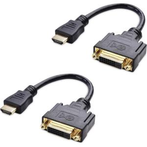 imageCable Matters 2Pack BiDirectional HDMI to DVI Male to Female DVI to HDMI Female to Male Cable Adapter  5 Inches