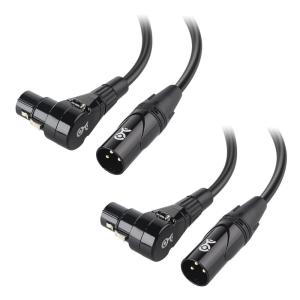 imageCable Matters 2Pack Right Angle XLR Cable Short XLR Microphone Cable  1ft OxygenFree Copper OFC Microphone Right Angle Cord Mic Cord Black05ft
