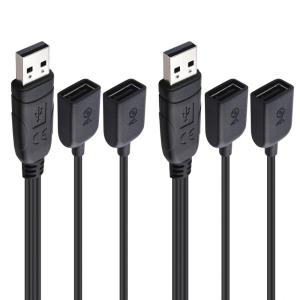 imageCable Matters 2Pack USB 20 Splitter 1 in 2 Out  1ft  30cm USB Power Splitter with BC 12 Charging Support USBA Male to Female Adapter with 480Mbps Data Transfer2Pack