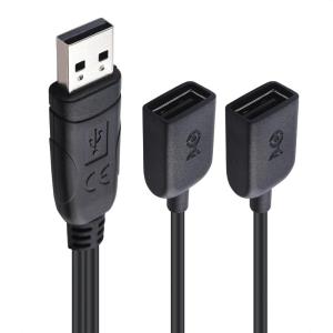 imageCable Matters 2Pack USB 20 Splitter 1 in 2 Out  1ft  30cm USB Power Splitter with BC 12 Charging Support USBA Male to Female Adapter with 480Mbps Data Transfer1Pack