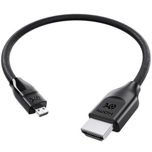 imageCable Matters 48Gbps 8K Micro HDMI to HDMI 21 Cable  66ft Supports 8K60Hz  4K240Hz with HDR MicroHDMI Cable Works with Digital Camera GoPro Raspberry Pi 5  Pi 4 Tablet and Laptop1 Foot
