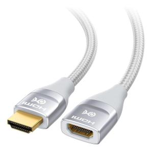 imageCable Matters 48Gbps Ultra HD 8K HDMI Extension Cable  33ft  1m Supports 8K60Hz  4K240Hz with HDR HDMI Male to Female Extender Cable Graphite BlackTitanium Silver