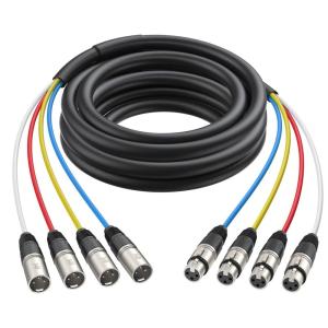 imageCable Matters 4Channel XLR Male to Female Snake CableXLR Snake Cable  10ft Professional Audio Connectivity with Shielding and ColorCoded Channels10 Feet