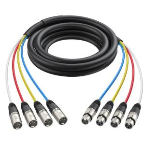 imageCable Matters 4Channel XLR Male to Female Snake CableXLR Snake Cable  10ft Professional Audio Connectivity with Shielding and ColorCoded Channels6 Feet