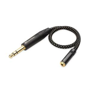 imageCable Matters 635mm to 35mm Headphone Adapter Cable 1 ft 14 Male to 18 Female 35mm to 14 Adapter AMP to Headphone Converter Cable in Black1 ft