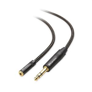 imageCable Matters 635mm to 35mm Headphone Adapter Cable 1 ft 14 Male to 18 Female 35mm to 14 Adapter AMP to Headphone Converter Cable in Black10 ft