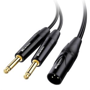 imageCable Matters Dual 14 Inch to XLR Stereo Audio Splitter Cable 33 ft  1m XLR to 635mm Splitter Adapter in Black33 Feet