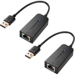 imageCable Matters Plug ampamp Play USB to Ethernet Adapter with PXE MAC Address Clone Support Ethernet to USB 20 Adapter for Laptop Supporting 10100 Mbps Network2Pack