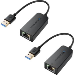 imageCable Matters Plug ampamp Play USB to Ethernet Adapter with PXE MAC Address Clone Support USB30 to Gigabit Network Ethernet to USB Adapter for Laptop Supporting 101001000Mbps2Pack
