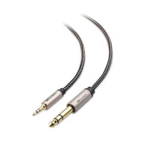 imageCable Matters Premium Braided 35mm to 14 Inch Audio Cable 6 ft 14 to 35mm Cable10 Feet