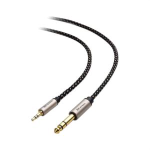 imageCable Matters Premium Braided 35mm to 14 Inch Audio Cable 6 ft 14 to 35mm Cable6 Feet