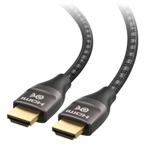 imageCable Matters Premium Braided 48Gbps Ultra HD 8K HDMI Cable 66 ft  2m with 8K60Hz 4K240Hz and HDR Support for PS5 Xbox Series XS RTX3080  3090 RX 68006900 Apple TV and More in BlackBlack