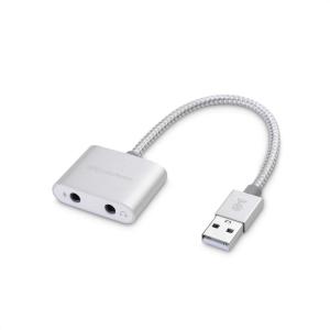 imageCable Matters Premium Braided USB Audio Adapter Sound Card with 35mm Headphone and Microphone Jack for Laptop