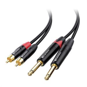 imageCable Matters Short Dual 14quot TS to Dual RCA Cable  3ft 14 Inch to RCA Stereo Audio Interconnect Cable for Audio Equipment3 Feet