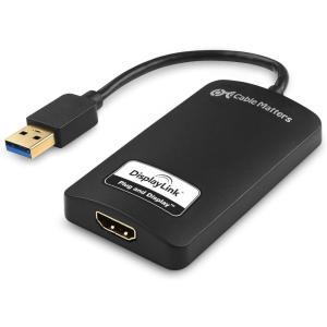 imageCable Matters SuperSpeed USB 30 to HDMI Adapter USB to HDMI Adapter for Windows up to 1440p in BlackBlack