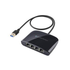 imageCable Matters USB to 4Port Gigabit Ethernet Switch for Network Sharing with TV Laptop Gaming Console USB Ethernet Splitter USBA Network Switch