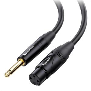 imageCable Matters XLR to 14 TS Microphone Cable 6 ft Unbalanced Female XLR to Male 14 635mm TS Cable3 ft