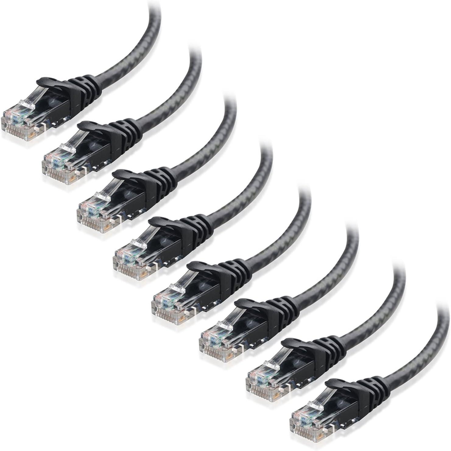 imageCable Matters 8Pack Snagless Short Cat 5e Ethernet Cable  1ft Gigabit Cat5e Cable Cat5e Ethernet Cord MulticoloredBlack