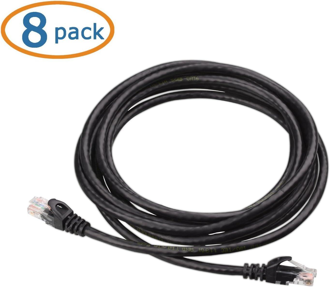 imageCable Matters 8Pack Snagless Short Cat 5e Ethernet Cable  1ft Gigabit Cat5e Cable Cat5e Ethernet Cord MulticoloredBlack
