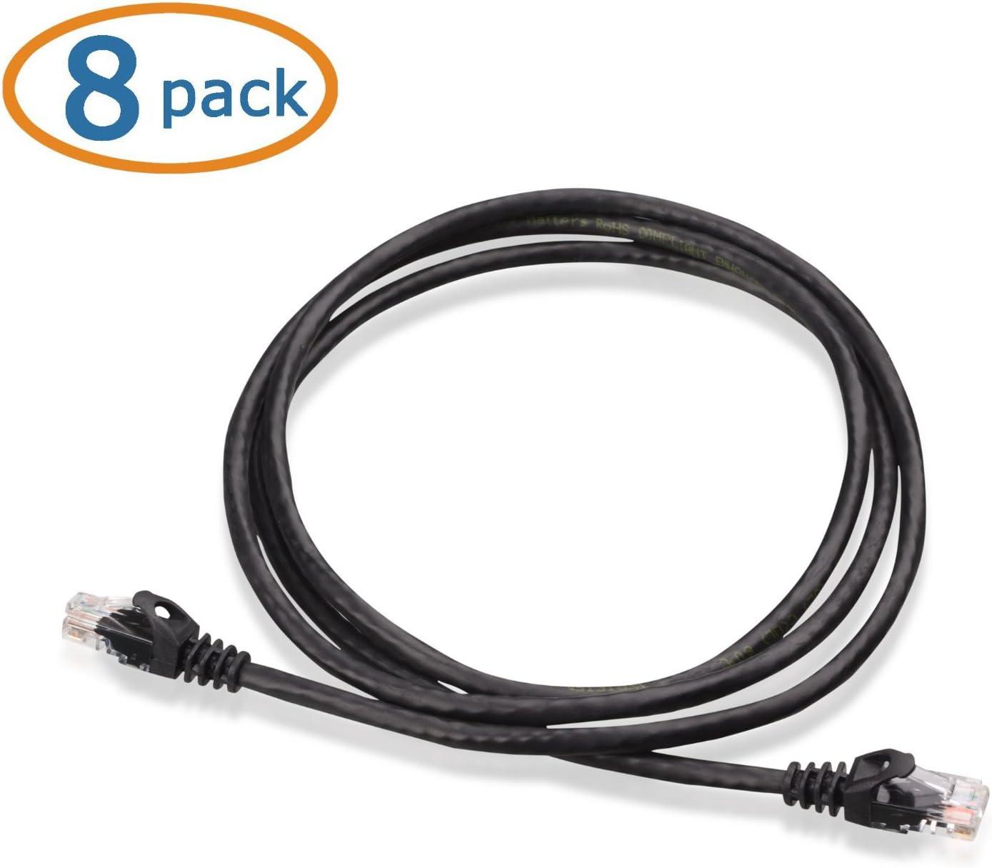 imageCable Matters 8Pack Snagless Short Cat 5e Ethernet Cable  1ft Gigabit Cat5e Cable Cat5e Ethernet Cord MulticoloredBlack