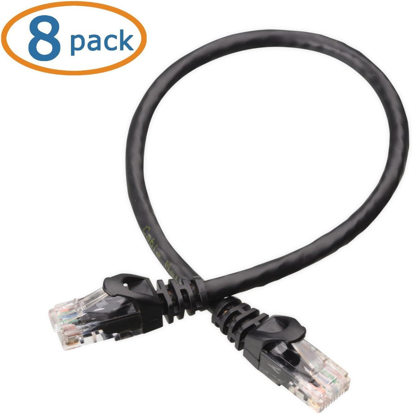 imageCable Matters 8Pack Snagless Short Cat 5e Ethernet Cable  1ft Gigabit Cat5e Cable Cat5e Ethernet Cord MulticoloredBlack