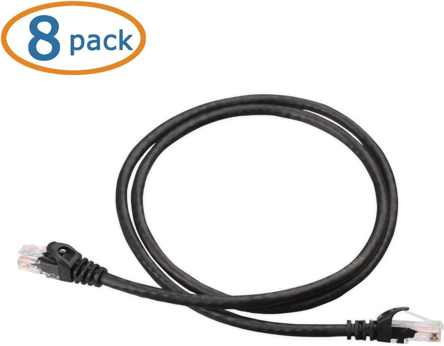 imageCable Matters 8Pack Snagless Short Cat 5e Ethernet Cable  1ft Gigabit Cat5e Cable Cat5e Ethernet Cord MulticoloredBlack