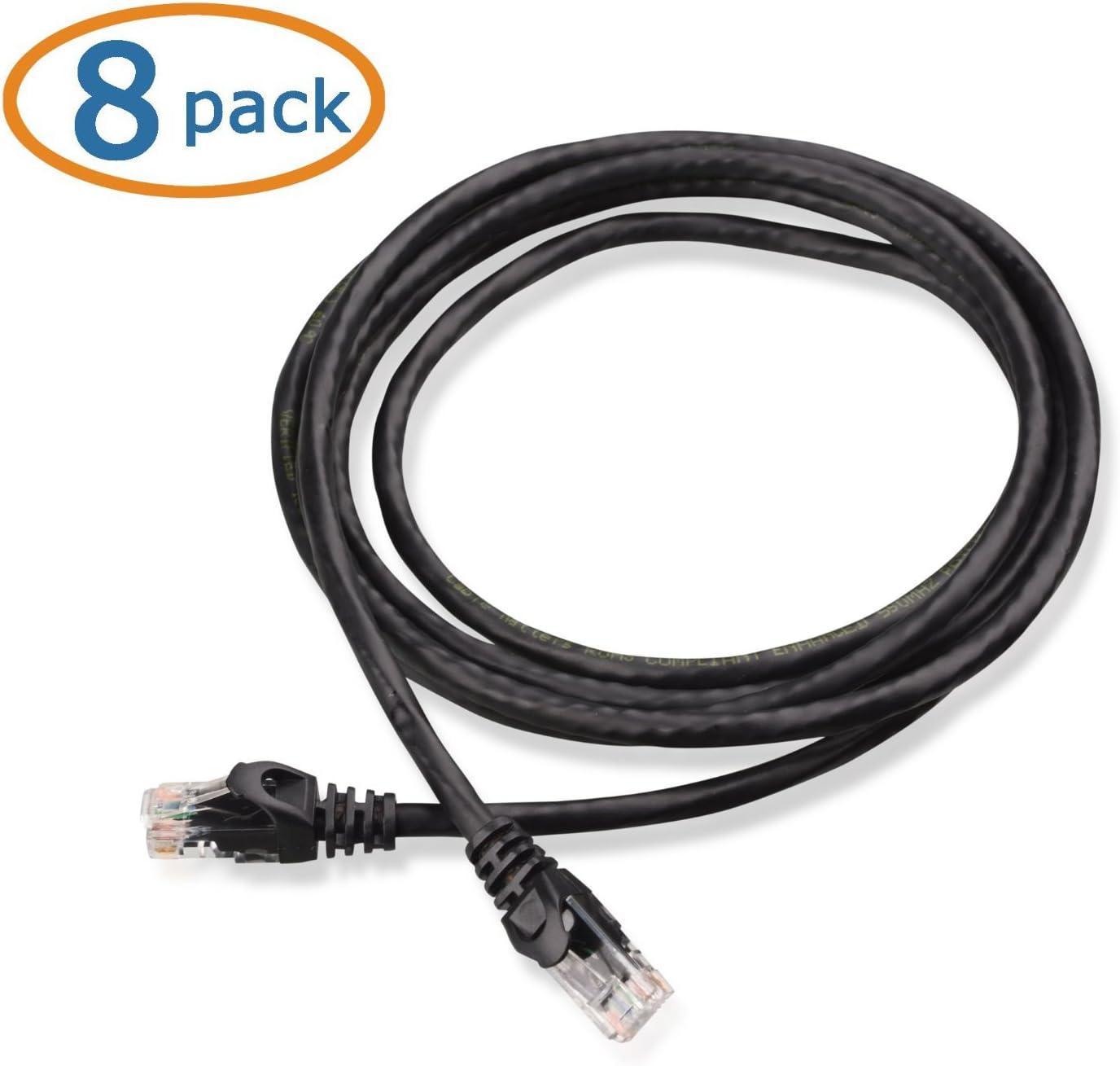 imageCable Matters 8Pack Snagless Short Cat 5e Ethernet Cable  1ft Gigabit Cat5e Cable Cat5e Ethernet Cord MulticoloredBlack