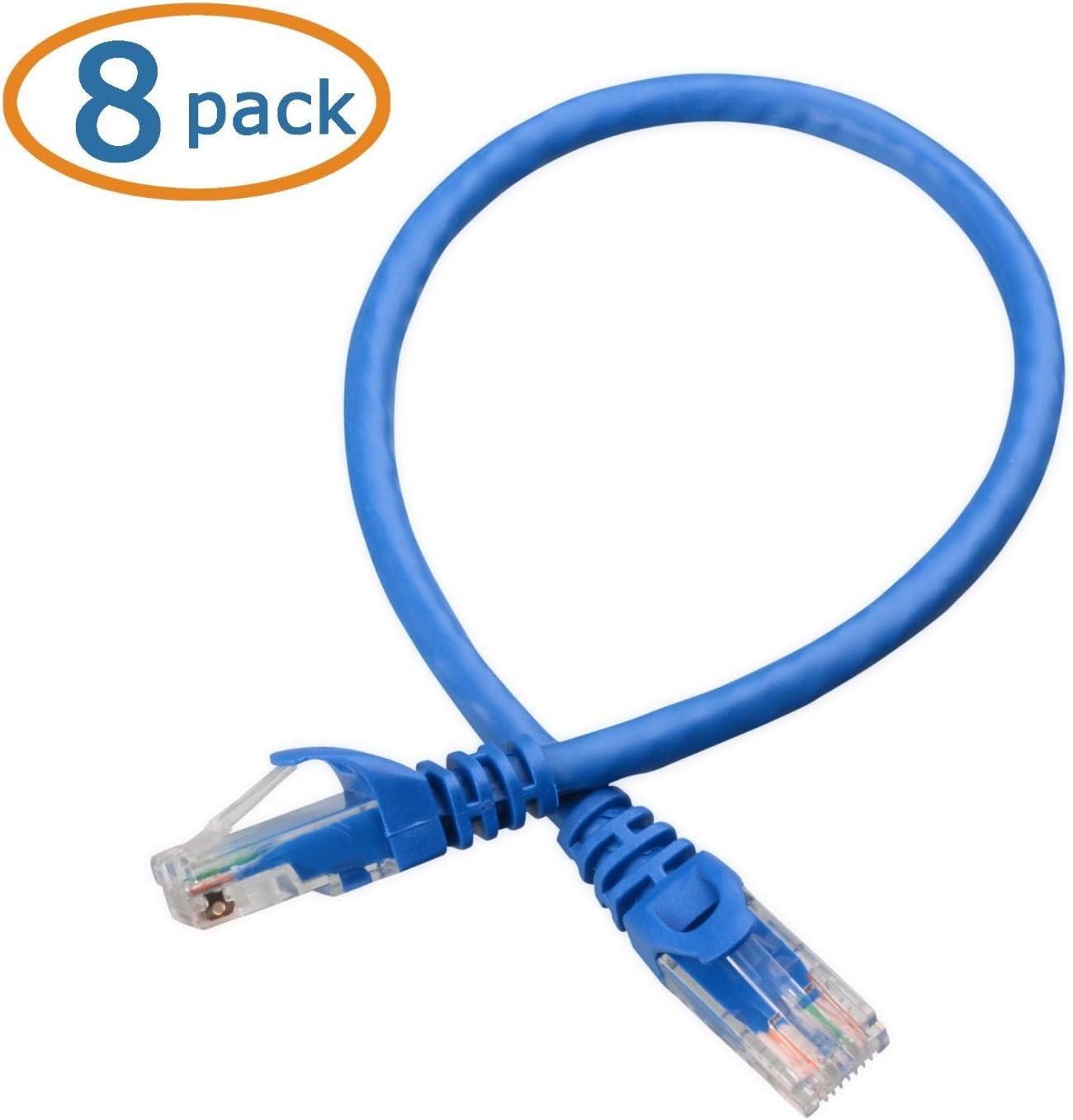 imageCable Matters 8Pack Snagless Short Cat 5e Ethernet Cable  1ft Gigabit Cat5e Cable Cat5e Ethernet Cord MulticoloredBlue