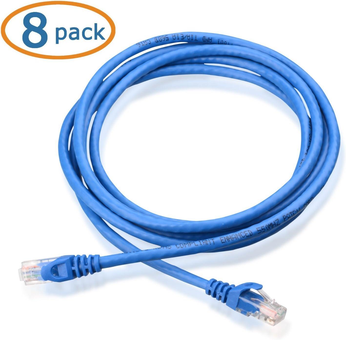 imageCable Matters 8Pack Snagless Short Cat 5e Ethernet Cable  1ft Gigabit Cat5e Cable Cat5e Ethernet Cord MulticoloredBlue