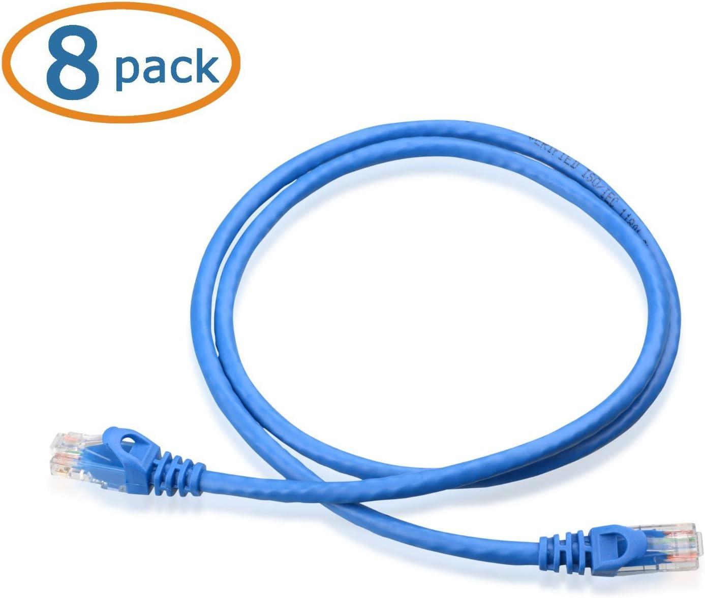 imageCable Matters 8Pack Snagless Short Cat 5e Ethernet Cable  1ft Gigabit Cat5e Cable Cat5e Ethernet Cord MulticoloredBlue