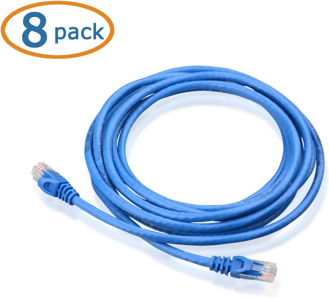 imageCable Matters 8Pack Snagless Short Cat 5e Ethernet Cable  1ft Gigabit Cat5e Cable Cat5e Ethernet Cord MulticoloredBlue