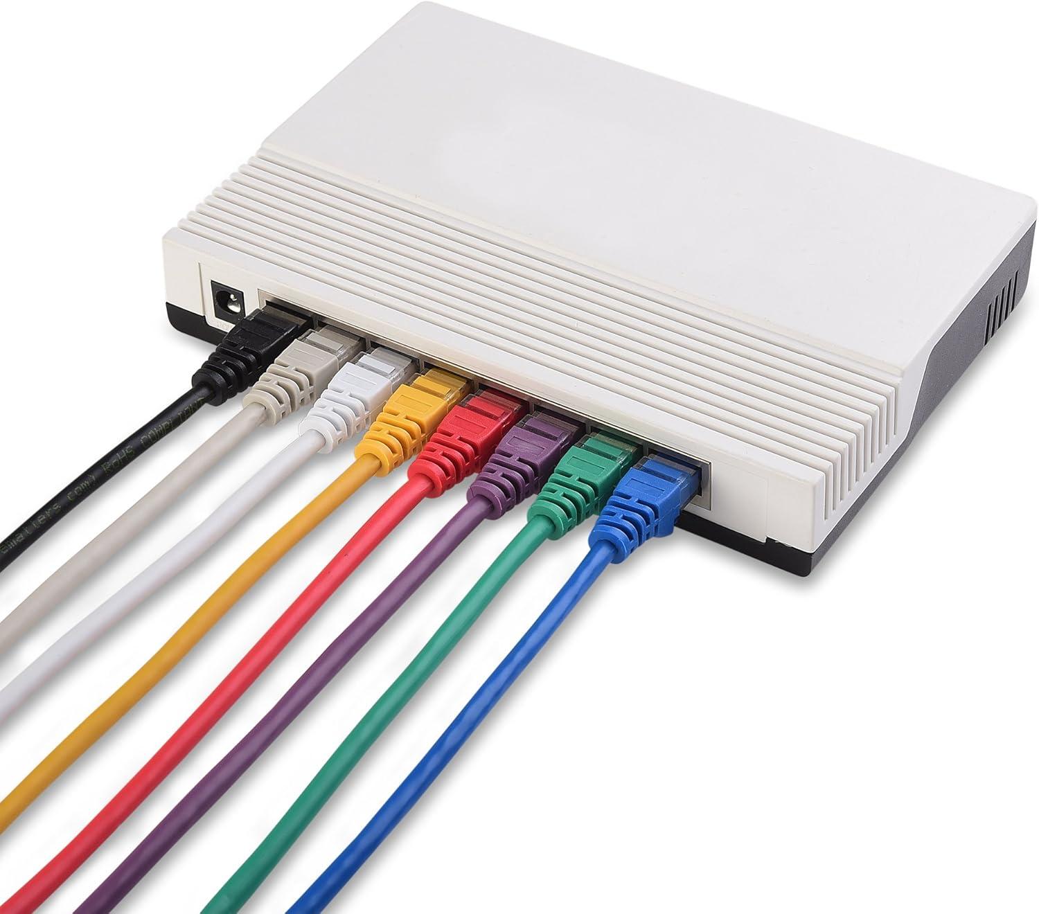 imageCable Matters 8Pack Snagless Short Cat 5e Ethernet Cable  1ft Gigabit Cat5e Cable Cat5e Ethernet Cord MulticoloredMulticolored
