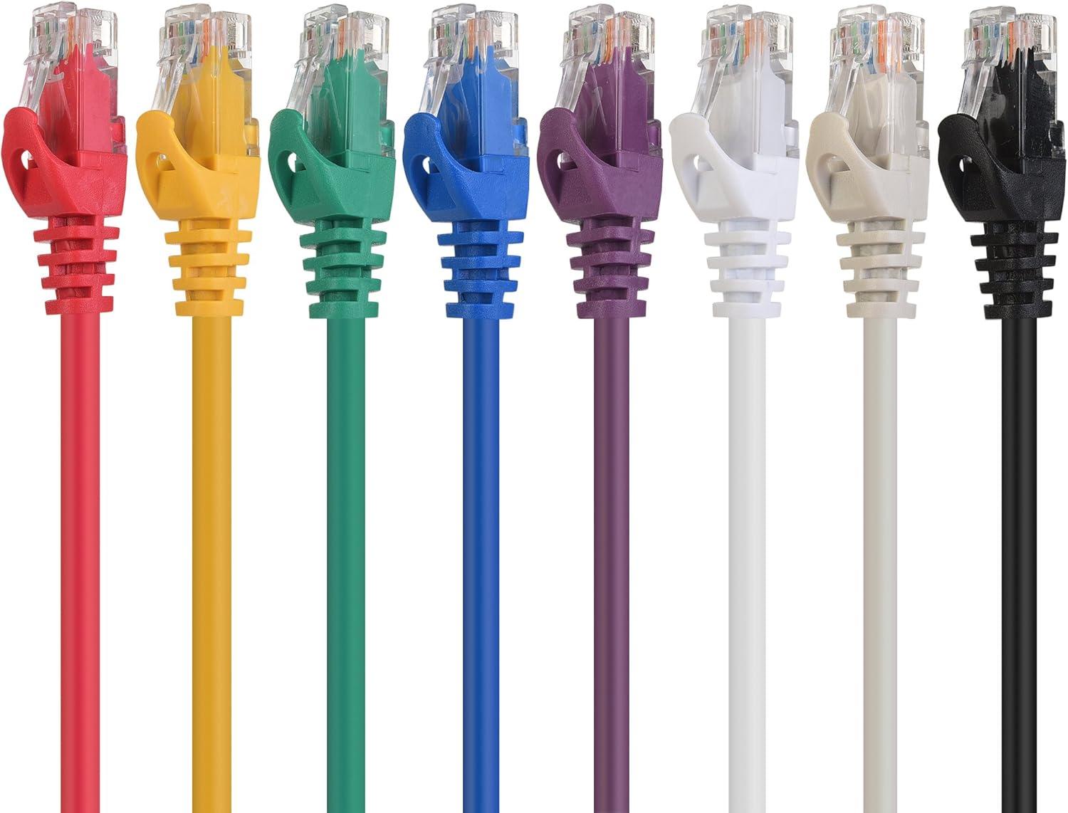 imageCable Matters 8Pack Snagless Short Cat 5e Ethernet Cable  1ft Gigabit Cat5e Cable Cat5e Ethernet Cord MulticoloredMulticolored