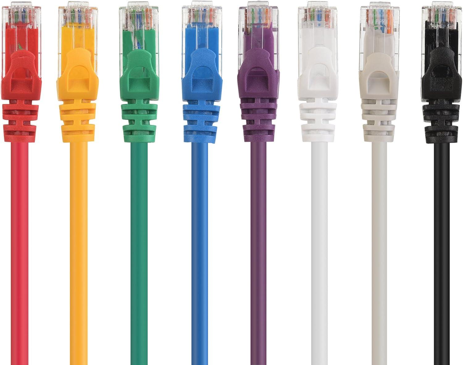 imageCable Matters 8Pack Snagless Short Cat 5e Ethernet Cable  1ft Gigabit Cat5e Cable Cat5e Ethernet Cord MulticoloredMulticolored