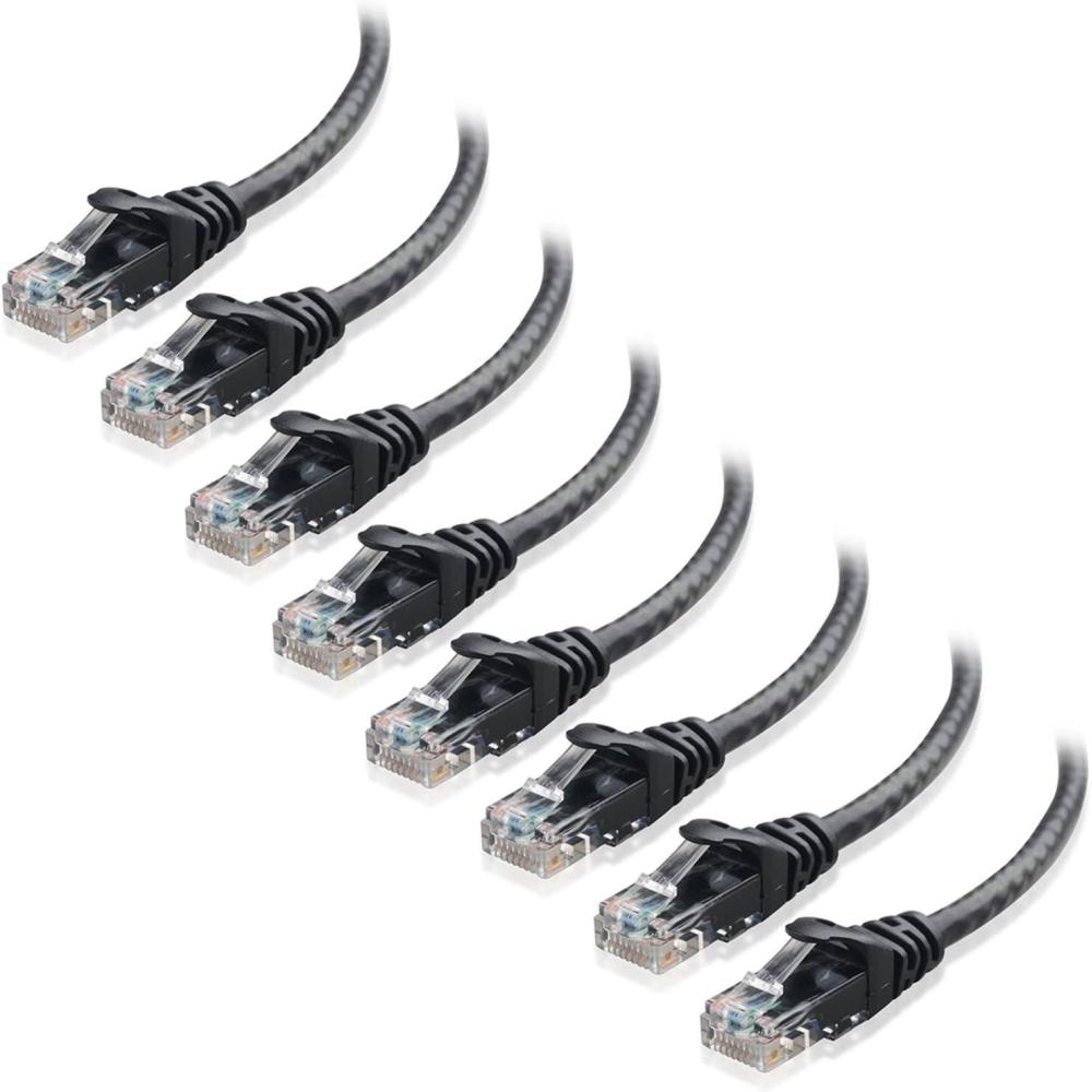 imageCable Matters 8Pack Snagless Short Cat 5e Ethernet Cable  1ft Gigabit Cat5e Cable Cat5e Ethernet Cord MulticoloredBlack