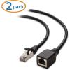 imageCable Matters 10Gbps 2Pack Shielded Cat 6 Ethernet Extension Cable  6ft Shielded Ethernet Extender Cat6 Extension Cable3 Feet