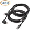 imageCable Matters 10Gbps ComboPack 90 Degree Cat 6 Ethernet Cable  7ft Cat6 Right Angle Ethernet Cable 90Degree  270 Degree RightAngle RJ45 Connectors7 ft