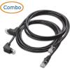 imageCable Matters 10Gbps ComboPack 90 Degree Cat 6 Ethernet Cable  7ft Cat6 Right Angle Ethernet Cable Right Angle Up and Down Connectors5 Feet