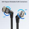 imageCable Matters 10Gbps Rotatable Cat 6 Ethernet Cable  20ft with Ultra Flex PVC Jacket for Tight Spaces Cat 6 Ethernet Cable Right Angle BlackBlack