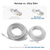 imageCable Matters 10Gbps Snagless Cat 6 Ethernet Cable  25ft Slim Profile Cat 6 Cable Cat6 Cord Thin Ethernet Cord BlackWhite