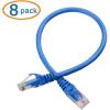 imageCable Matters 8Pack Snagless Short Cat 5e Ethernet Cable  1ft Gigabit Cat5e Cable Cat5e Ethernet Cord MulticoloredBlue