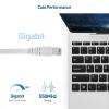 imageCable Matters Cat6 Snagless Long Flat Ethernet Cable 50 ft in White with Nailin Cable Clips