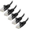 imageCable Matters 10Gbps 5Pack Snagless Cat 6 Ethernet Cable  5ft Slim Profile Cat 6 Cable Cat6 Cord Thin Ethernet Cord BlueBlack